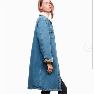Aritzia tna denim Sherpa jacket in size S